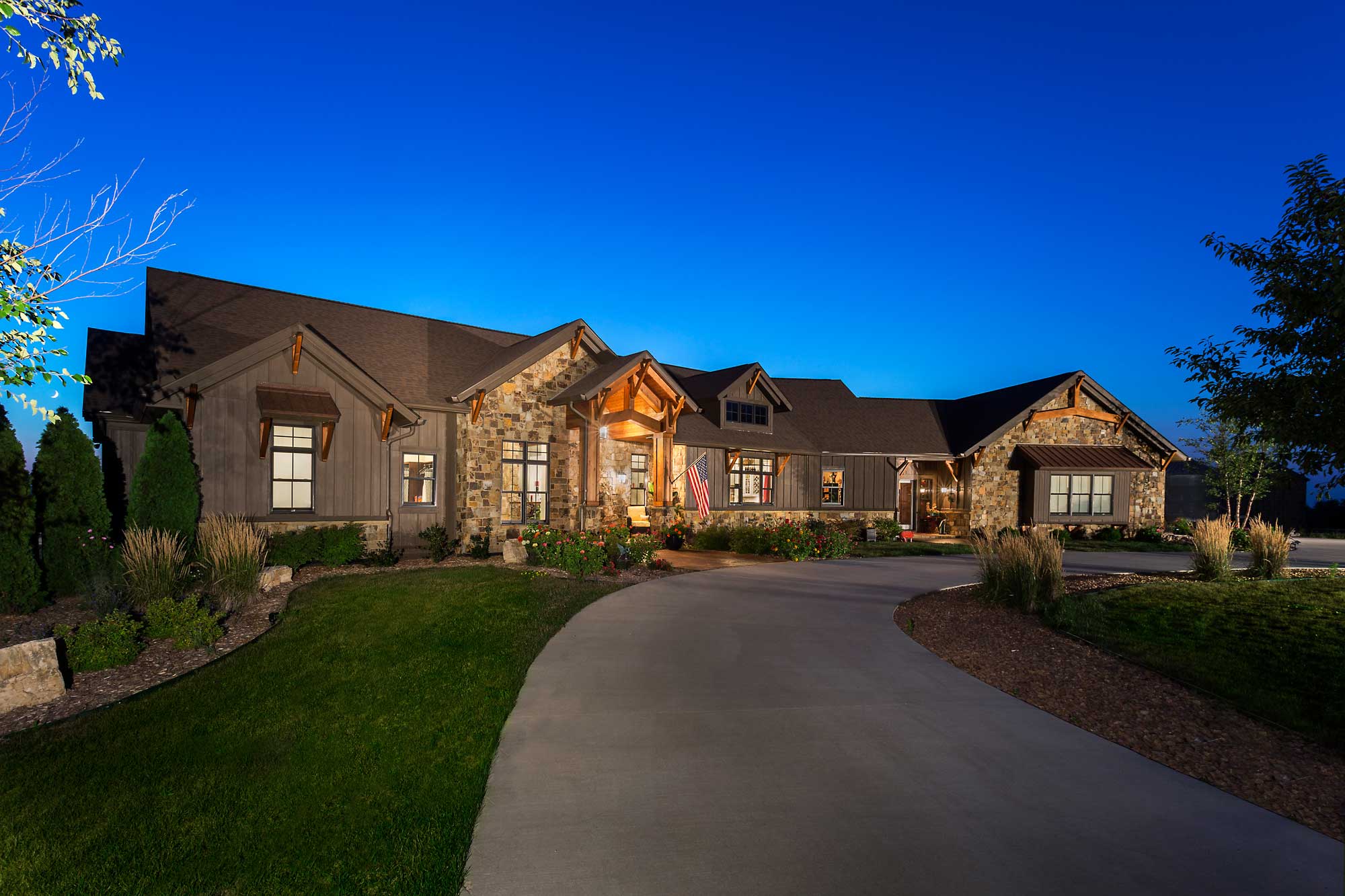 Executive custom home on an acreage with scenic landscapes and a pool ...